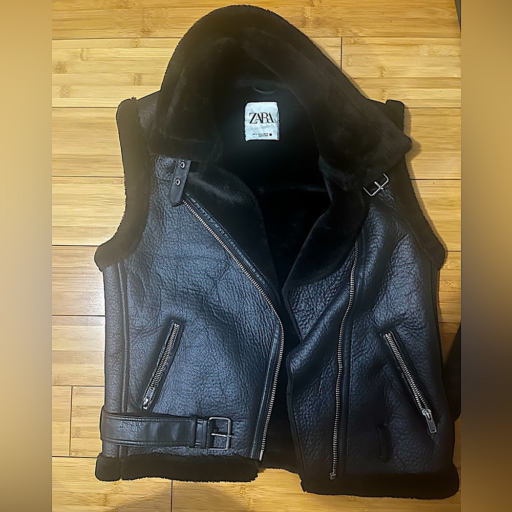 Zara shearling vest!